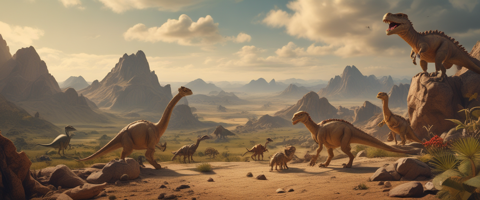 Miniature d'une vidéo montrant des dinosaures dans un paysage préhistorique