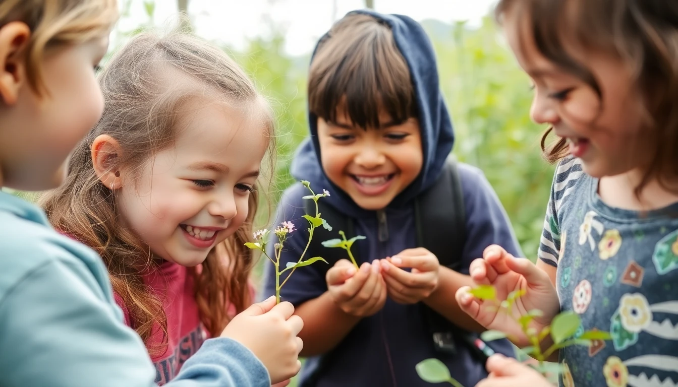 Enfants découvrant la nature et les différentes énergies