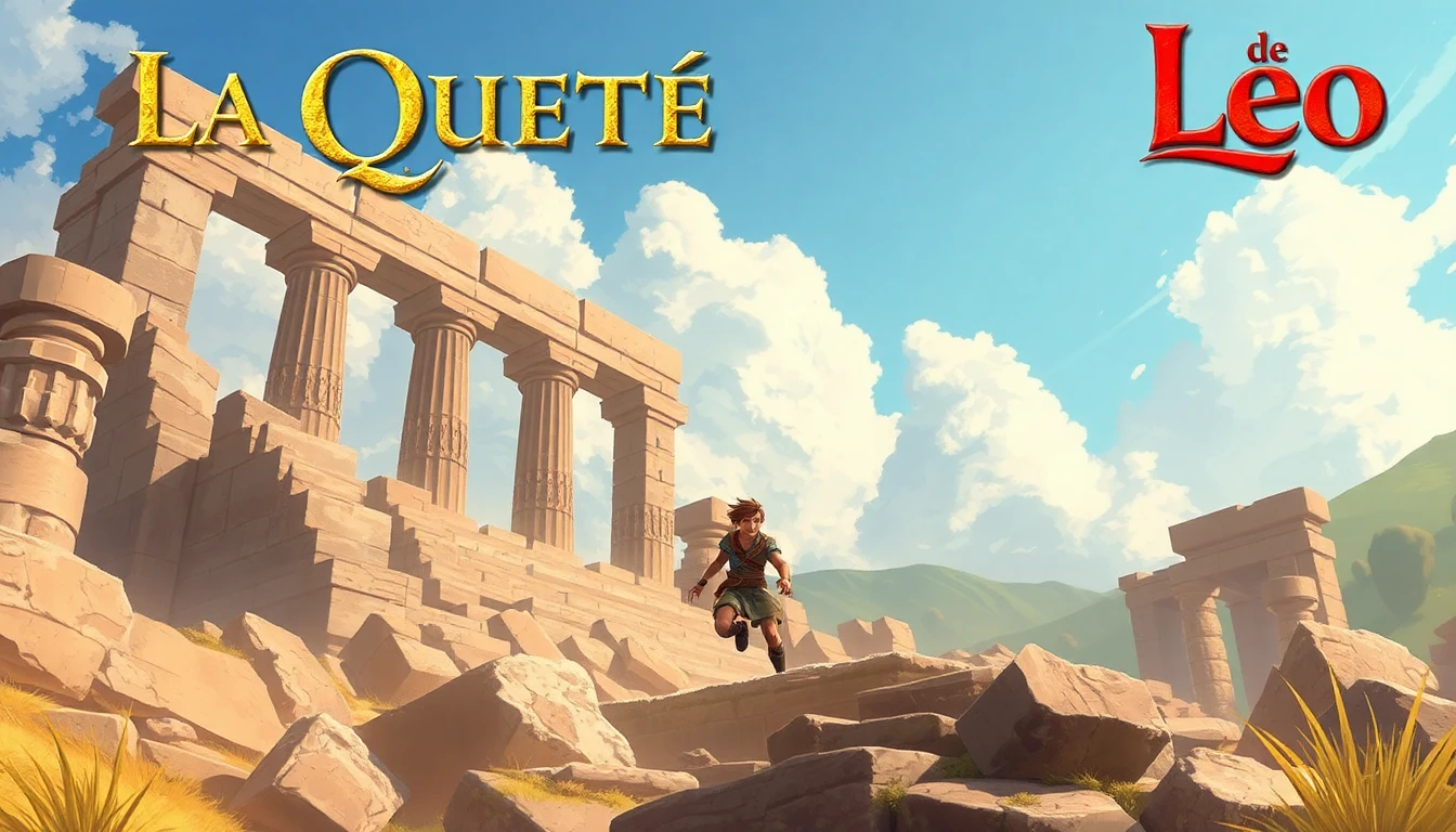 Couverture de l'histoire interactive La Quête de Léo montrant Léo qui sort des ruines